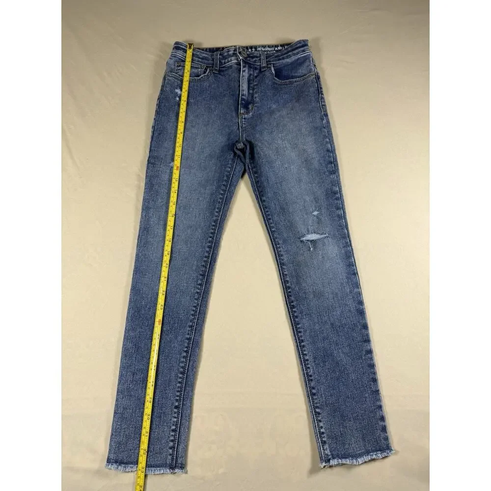 Gap Kids Jeans Size 12 Sky Jegging Ankle High Rise & Ankle with Distressed Hem